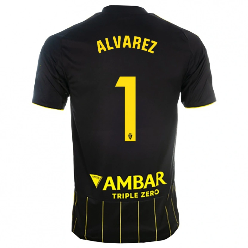 Danxen Men Cristian Álvarez #1 Black Yellwo Away Jersey 2025/26 T-Shirt
