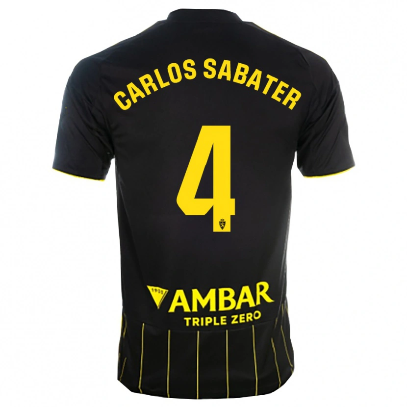 Danxen Men Juan Carlos Sabater #4 Black Yellwo Away Jersey 2025/26 T-Shirt