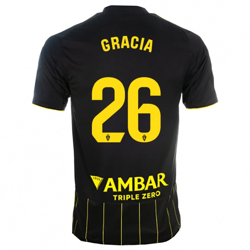 Danxen Men Gori Gracia #26 Black Yellwo Away Jersey 2025/26 T-Shirt