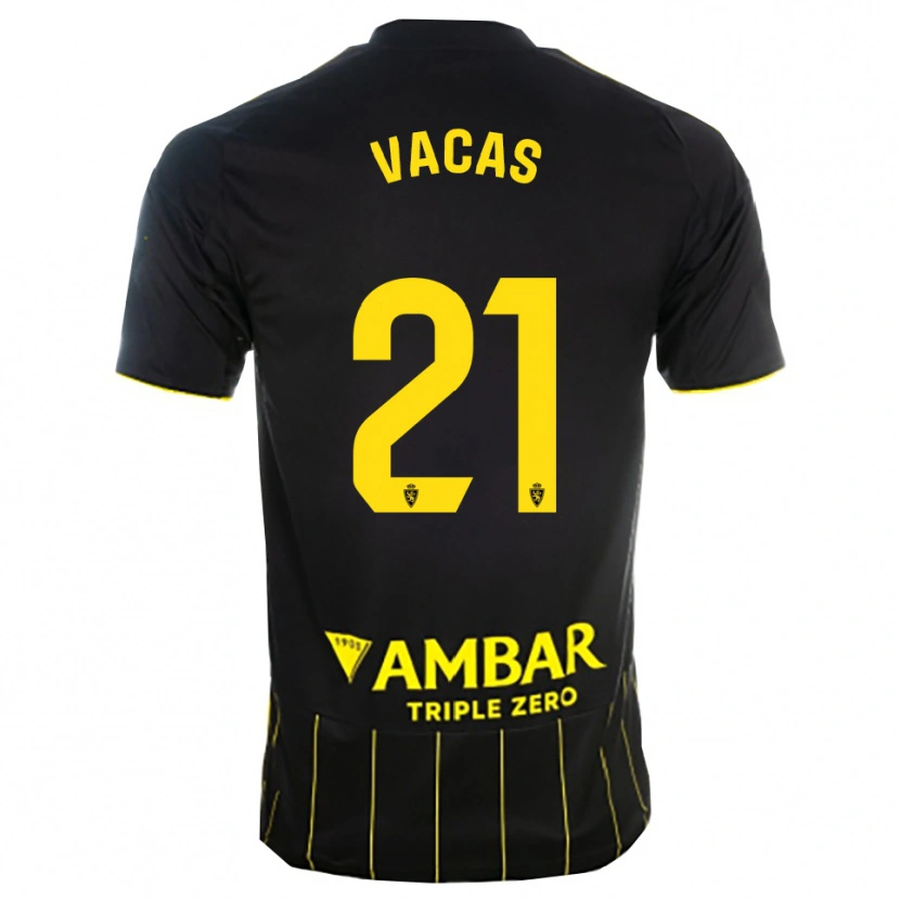 Danxen Men Óscar Vacas #21 Black Yellwo Away Jersey 2025/26 T-Shirt
