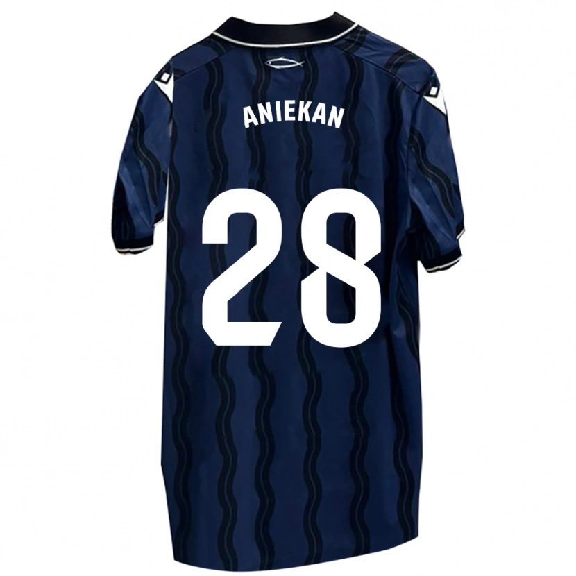 Danxen Men Bless Aniekan #28 Dark Blue Black Away Jersey 2025/26 T-Shirt