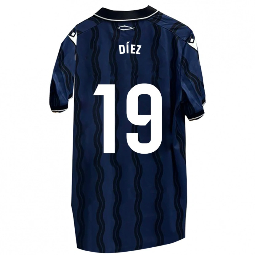 Danxen Men Rubén Díez #19 Dark Blue Black Away Jersey 2025/26 T-Shirt