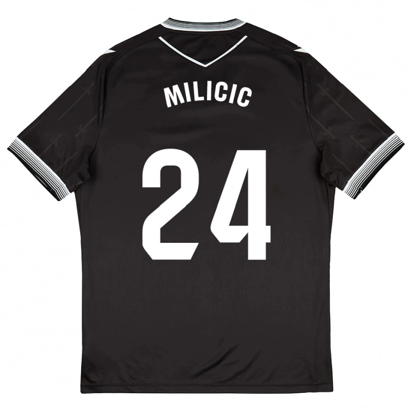 Danxen Men Nikola Milicic #24 Black White Away Jersey 2025/26 T-Shirt