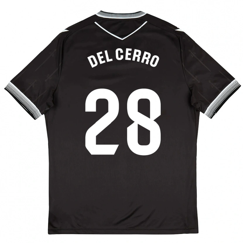 Danxen Men Saúl Del Cerro #28 Black White Away Jersey 2025/26 T-Shirt