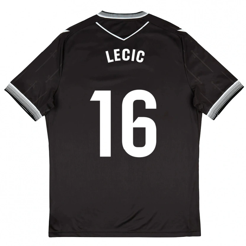 Danxen Men Luka Lecic #16 Black White Away Jersey 2025/26 T-Shirt