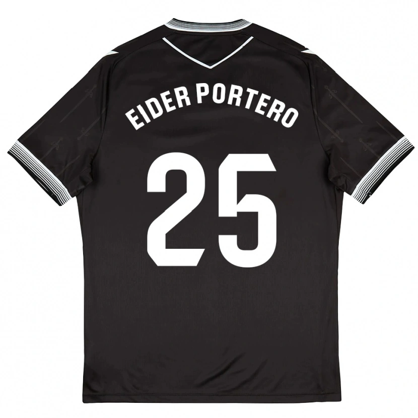 Danxen Men Eider Portero #25 Black White Away Jersey 2025/26 T-Shirt