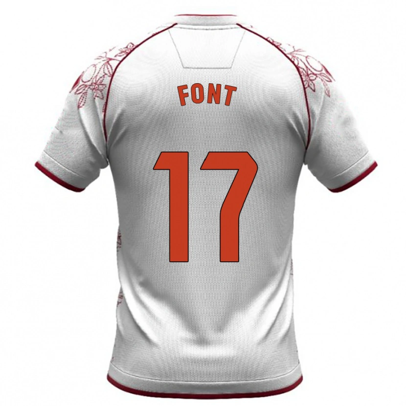 Danxen Men Nico Font #17 White Burgundy Away Jersey 2025/26 T-Shirt