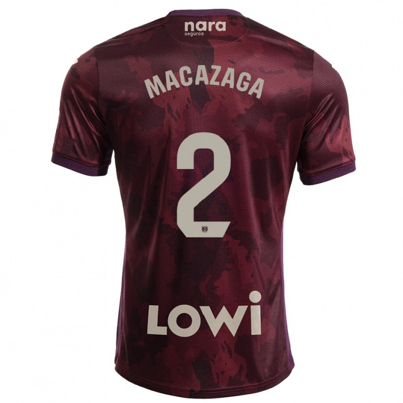 Danxen Men Lucas Macazaga #2 Burgundy White Away Jersey 2025/26 T-Shirt