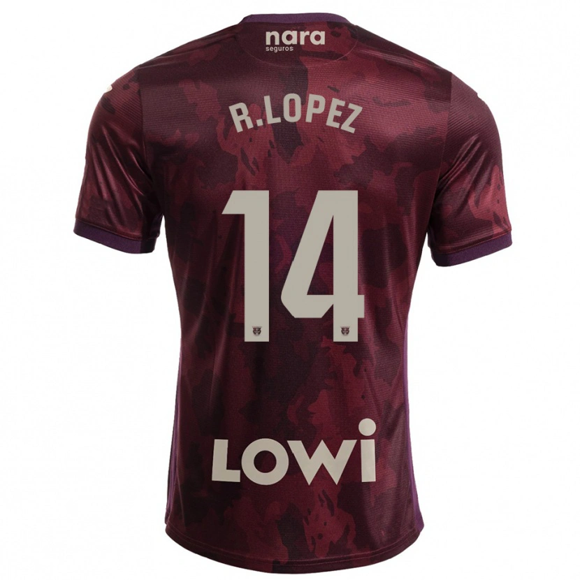 Danxen Men Roberto López #14 Burgundy White Away Jersey 2025/26 T-Shirt