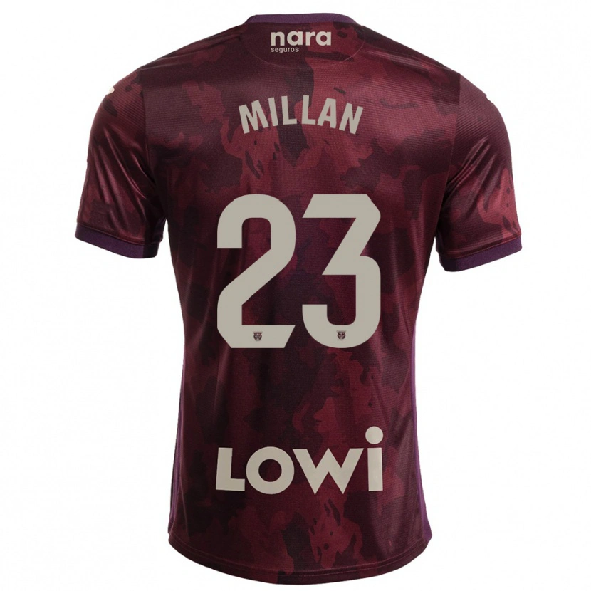 Danxen Men Álex Millán #23 Burgundy White Away Jersey 2025/26 T-Shirt