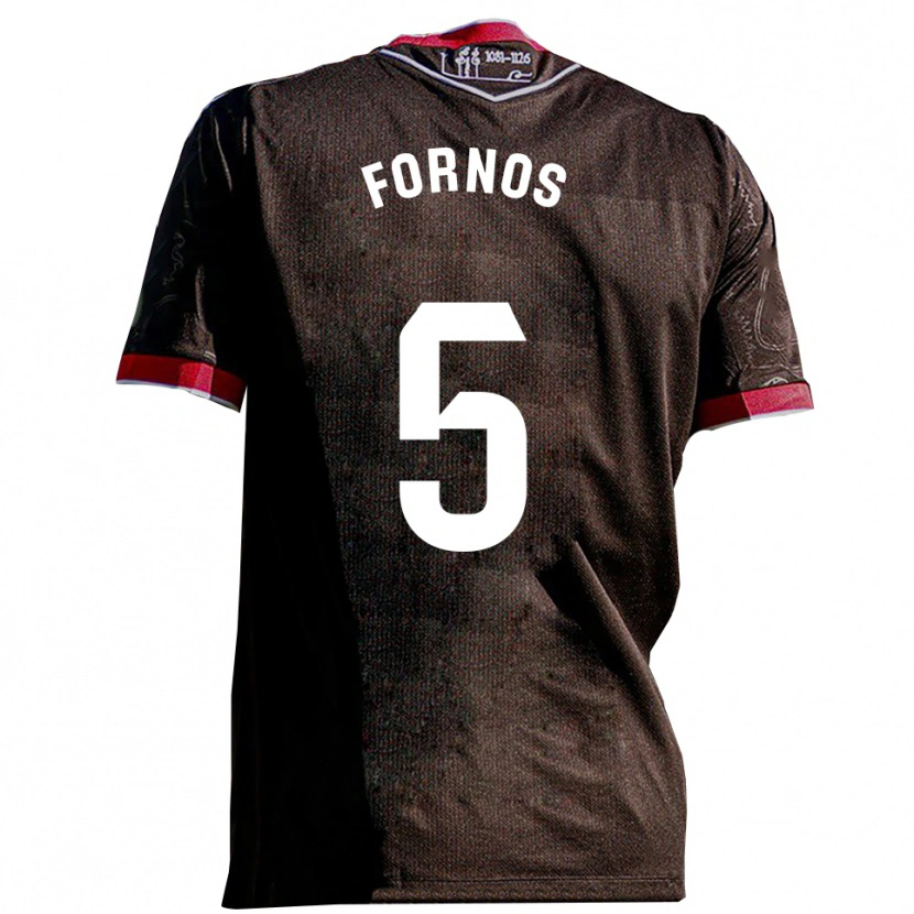 Danxen Men Quique Fornos #5 Black Red Away Jersey 2025/26 T-Shirt