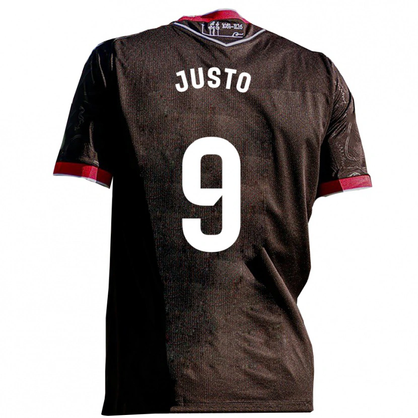 Danxen Men Manu Justo #9 Black Red Away Jersey 2025/26 T-Shirt