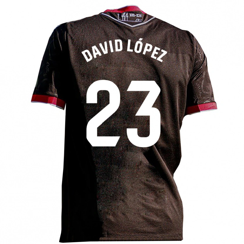 Danxen Men David López #23 Black Red Away Jersey 2025/26 T-Shirt