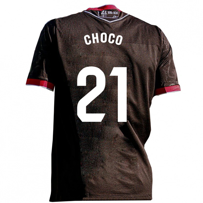 Danxen Men Álvaro Choco #21 Black Red Away Jersey 2025/26 T-Shirt