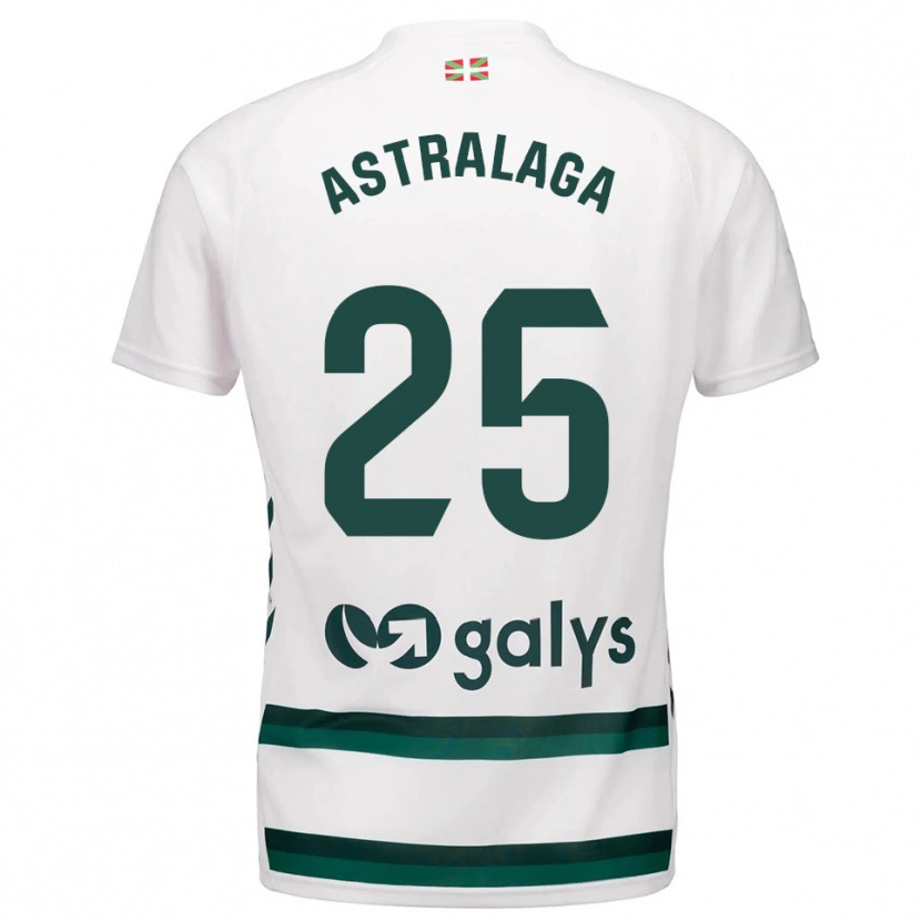Danxen Men Eunate Astralaga Aranguren #25 White Green Away Jersey 2025/26 T-Shirt