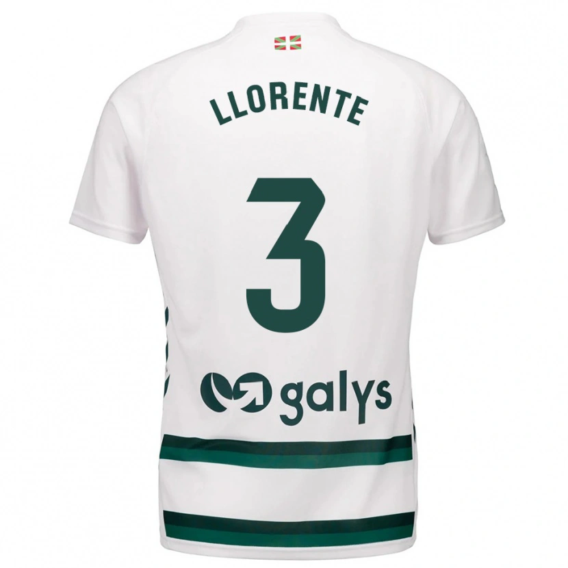 Danxen Men Oier Llorente #3 White Green Away Jersey 2025/26 T-Shirt