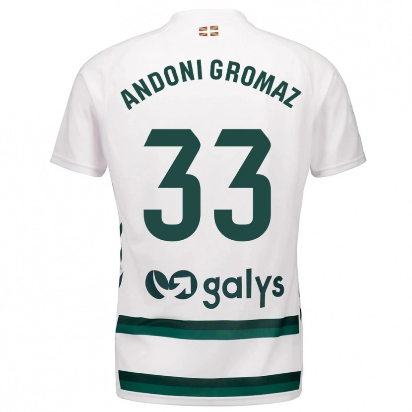 Danxen Men Jon Andoni Gromaz #33 White Green Away Jersey 2025/26 T-Shirt