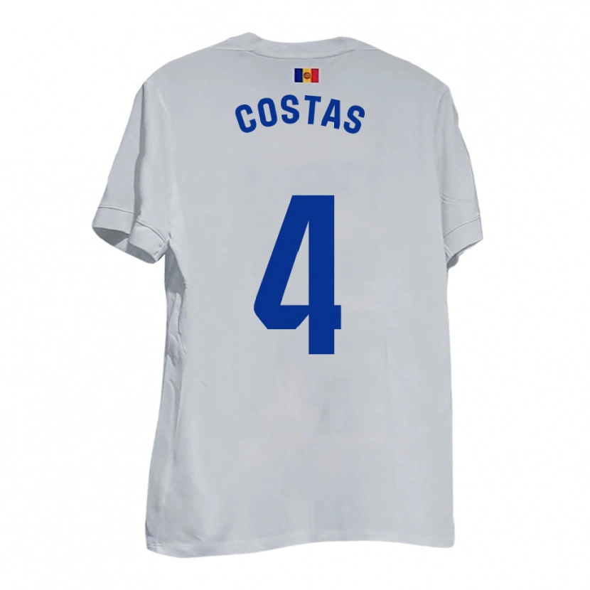 Danxen Men Raimon Costas #4 White Blue Yellow Away Jersey 2025/26 T-Shirt