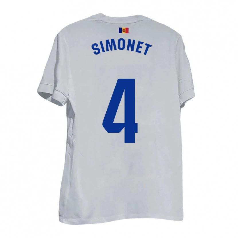 Danxen Men Pere Simonet #4 White Blue Yellow Away Jersey 2025/26 T-Shirt