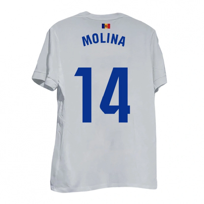 Danxen Men Sergio Molina #14 White Blue Yellow Away Jersey 2025/26 T-Shirt