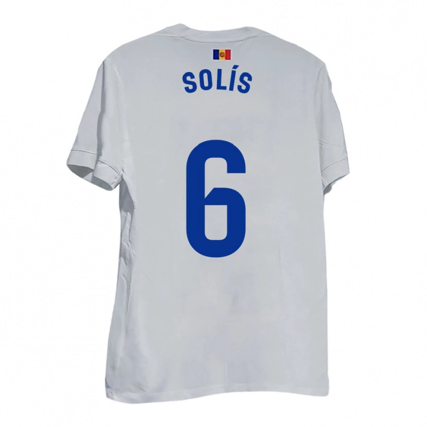 Danxen Men Alberto Solís #6 White Blue Yellow Away Jersey 2025/26 T-Shirt