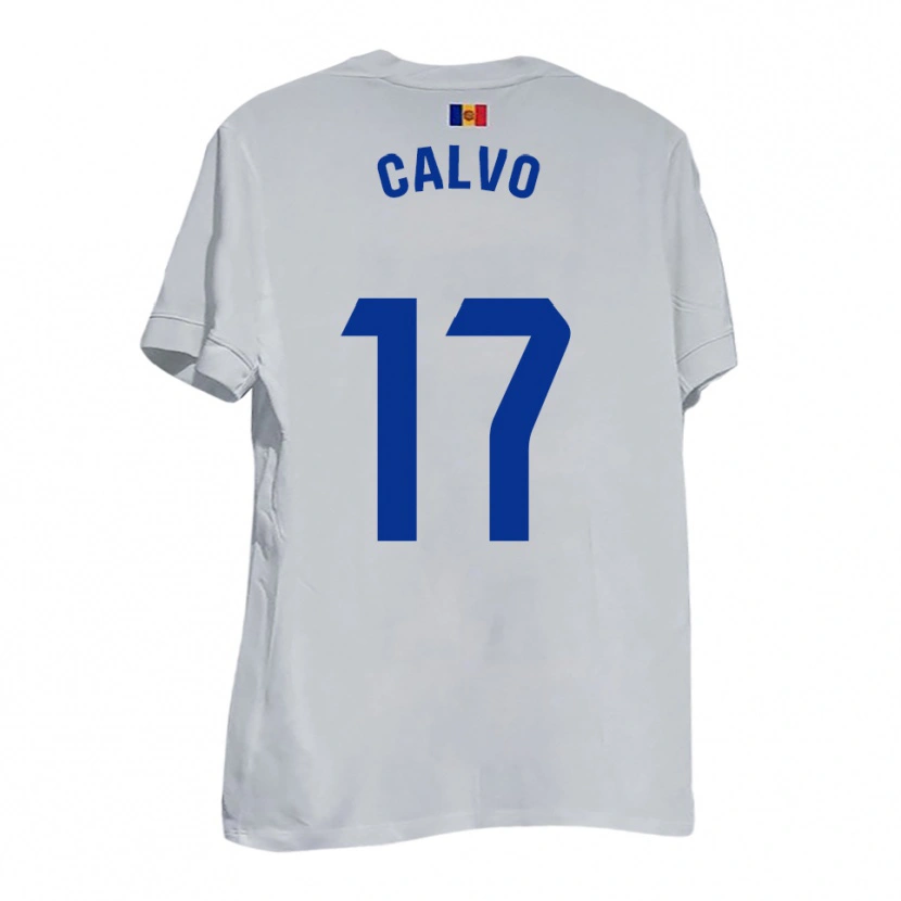Danxen Men Álex Calvo #17 White Blue Yellow Away Jersey 2025/26 T-Shirt