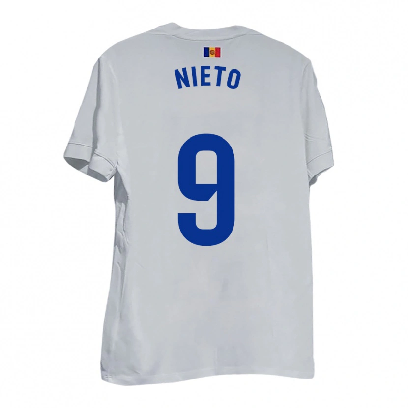 Danxen Men Manu Nieto #9 White Blue Yellow Away Jersey 2025/26 T-Shirt
