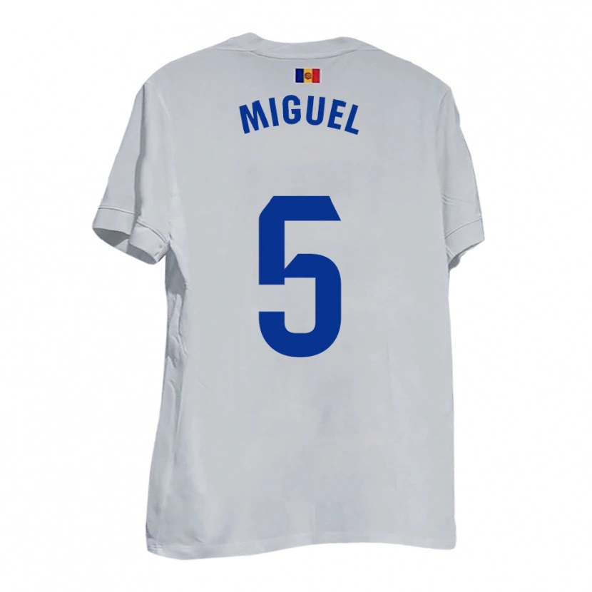 Danxen Men Carlos Miguel #5 White Blue Yellow Away Jersey 2025/26 T-Shirt