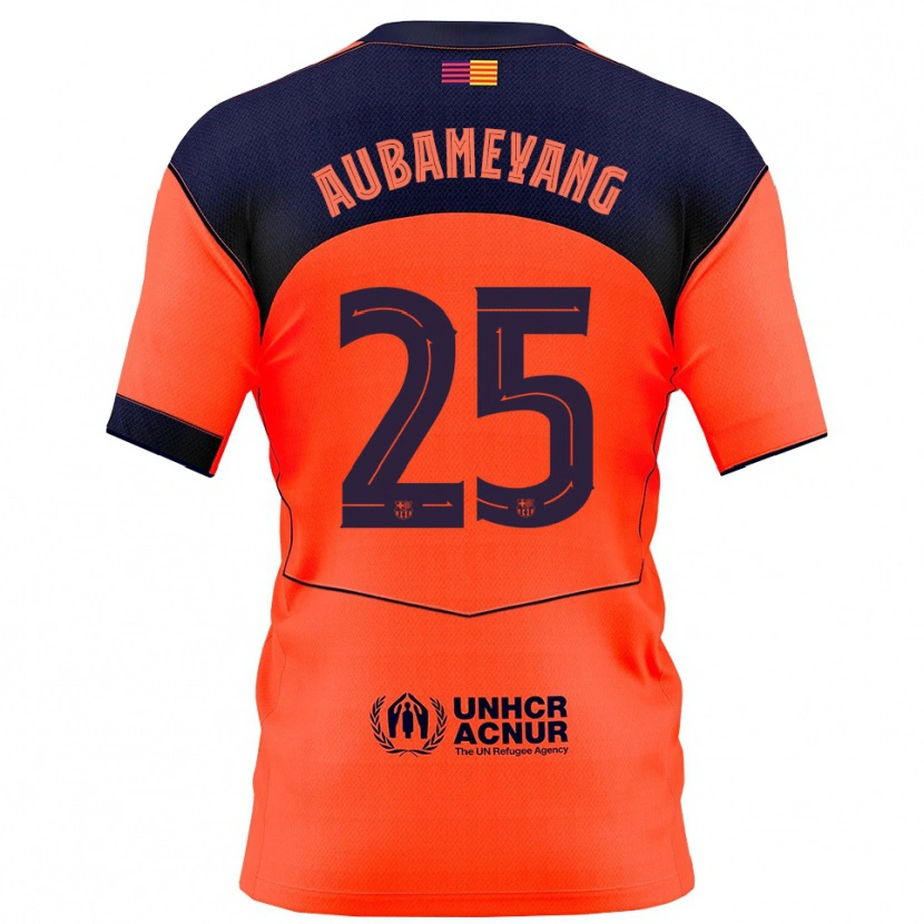Danxen Men Pierre Emerick Aubameyang #25 Orange Navy Third Jersey 2025/26 T-Shirt
