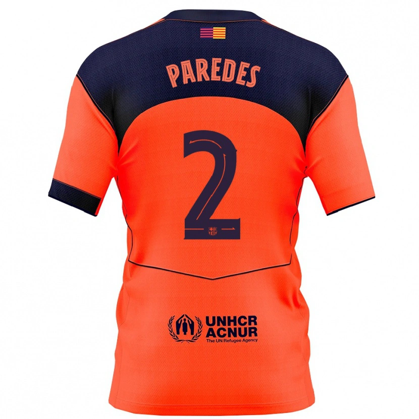 Danxen Men Irene Paredes #2 Orange Navy Third Jersey 2025/26 T-Shirt
