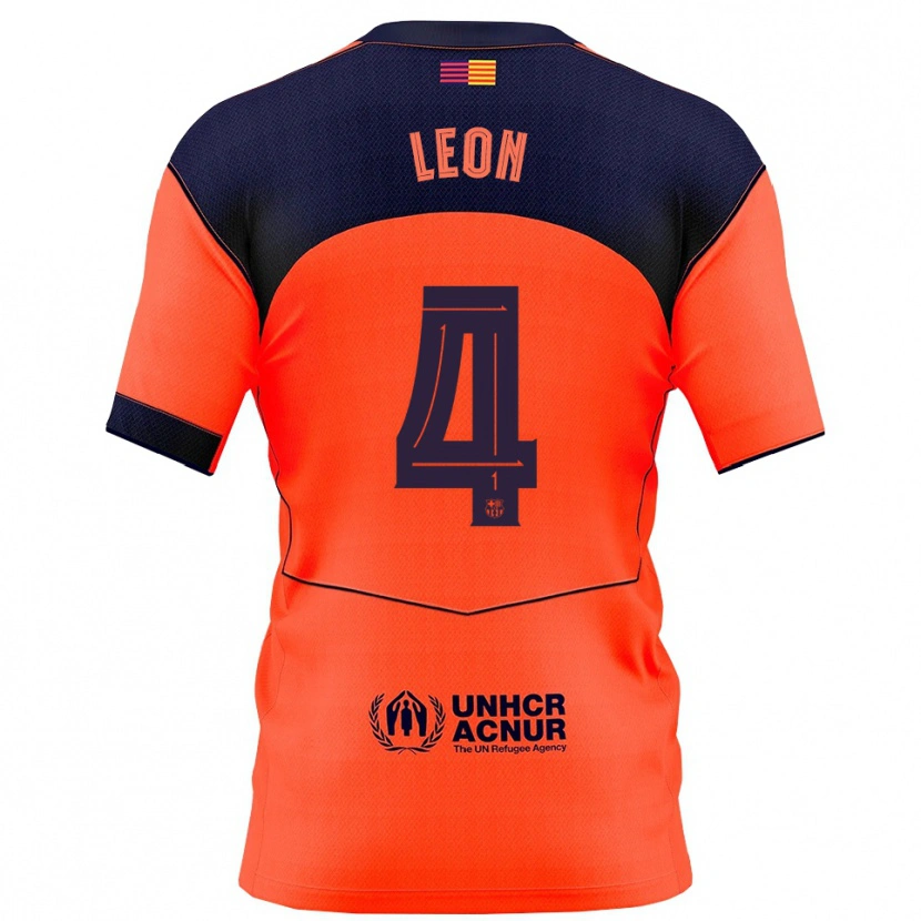 Danxen Men Maria Pilar Leon #4 Orange Navy Third Jersey 2025/26 T-Shirt