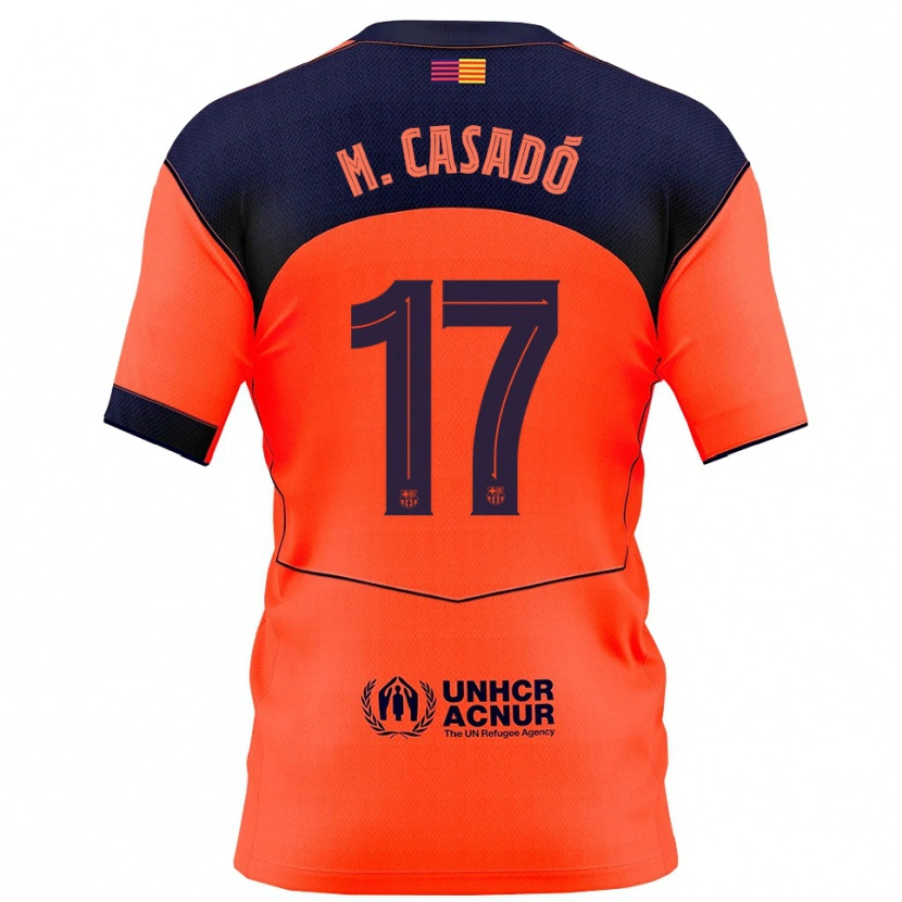 Danxen Men Marc Casadó #17 Orange Navy Third Jersey 2025/26 T-Shirt