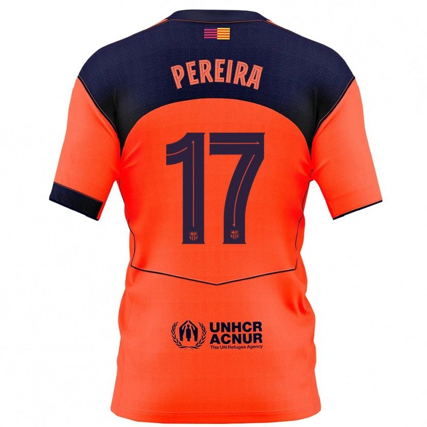 Danxen Men Andrea Pereira #17 Orange Navy Third Jersey 2025/26 T-Shirt