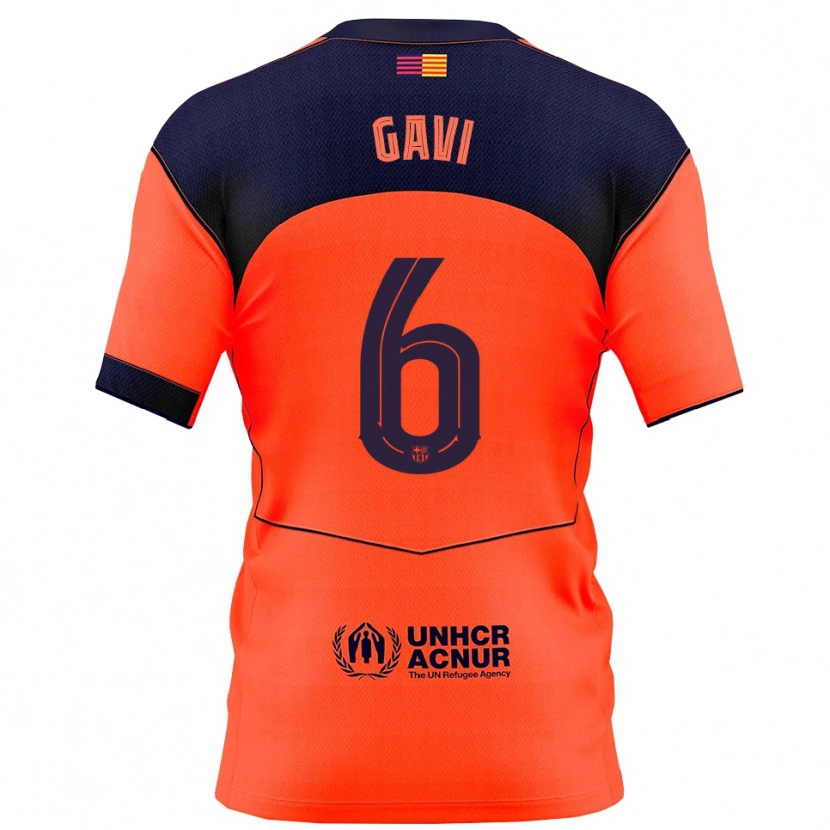 Danxen Men Gavi #6 Orange Navy Third Jersey 2025/26 T-Shirt