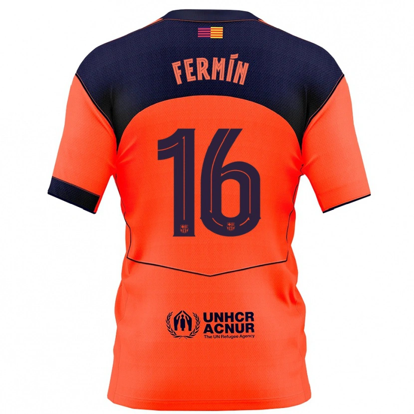 Danxen Men Fermín López #16 Orange Navy Third Jersey 2025/26 T-Shirt
