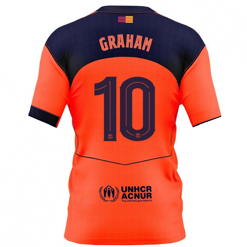 Danxen Men Caroline Graham Hansen #10 Orange Navy Third Jersey 2025/26 T-Shirt