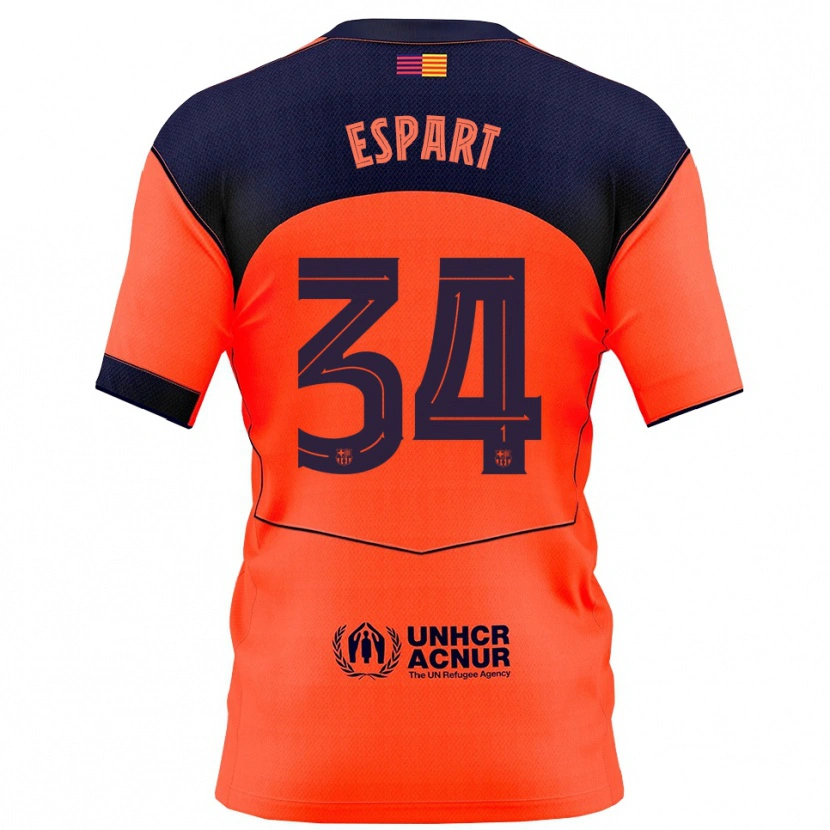Danxen Men Xavi Espart #34 Orange Navy Third Jersey 2025/26 T-Shirt