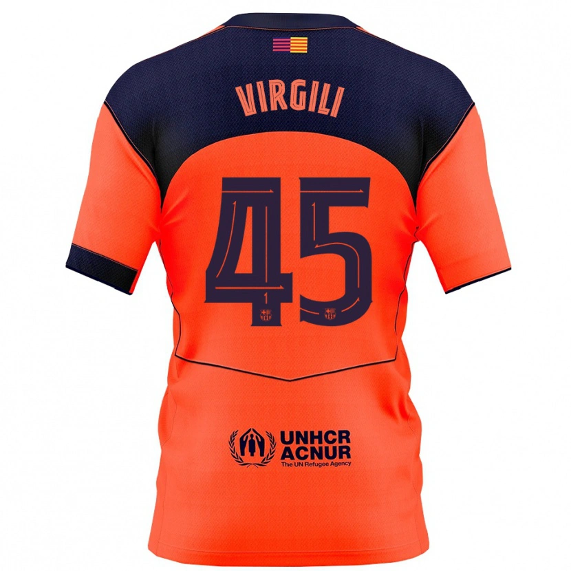 Danxen Men Jan Virgili #45 Orange Navy Third Jersey 2025/26 T-Shirt
