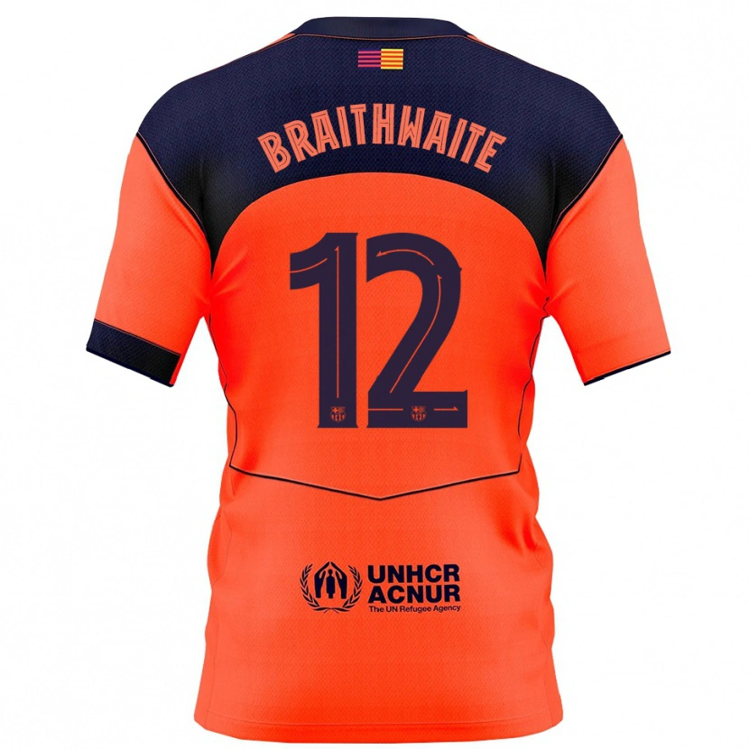 Danxen Men Martin Braithwaite #12 Orange Navy Third Jersey 2025/26 T-Shirt