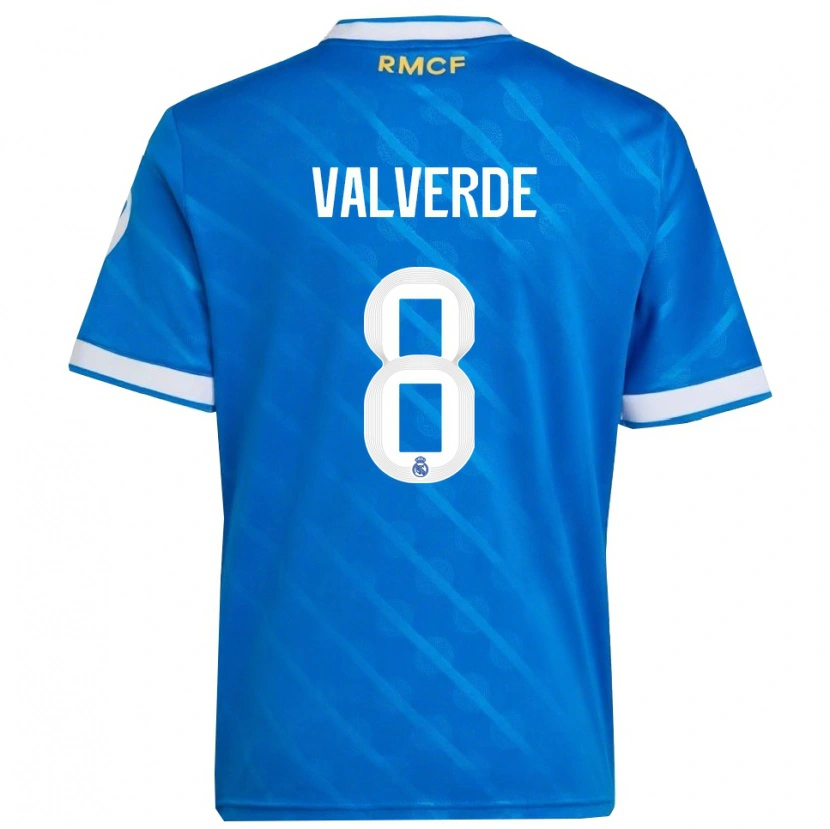 Danxen Men Federico Valverde #8 Blue  White Third Jersey 2025/26 T-Shirt
