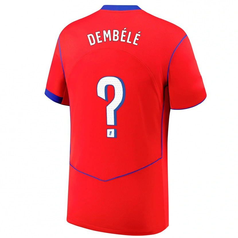 Danxen Men Omar Dembélé #0 Red Blue White Third Jersey 2025/26 T-Shirt