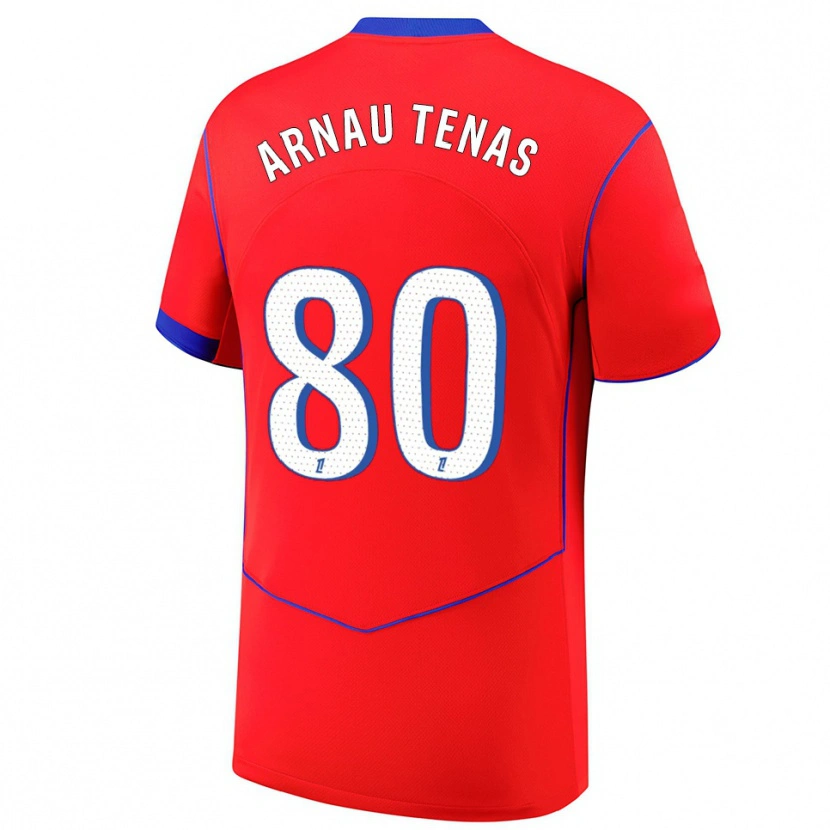 Danxen Men Arnau Tenas #80 Red Blue White Third Jersey 2025/26 T-Shirt