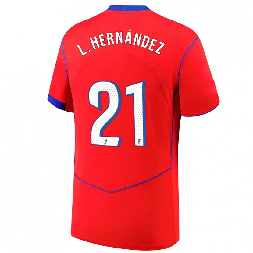 Danxen Men Lucas Hernández #21 Red Blue White Third Jersey 2025/26 T-Shirt