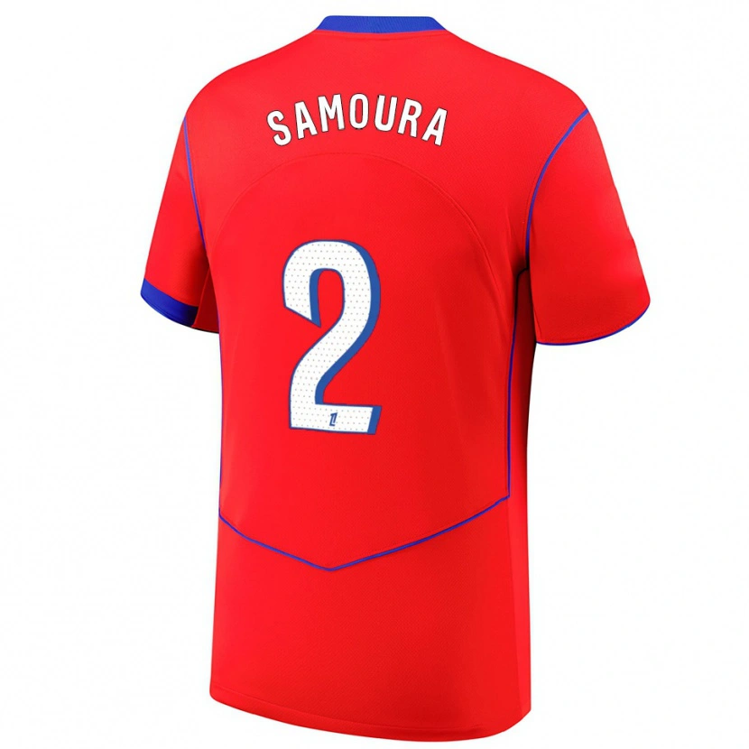 Danxen Men Thiniba Samoura #2 Red Blue White Third Jersey 2025/26 T-Shirt