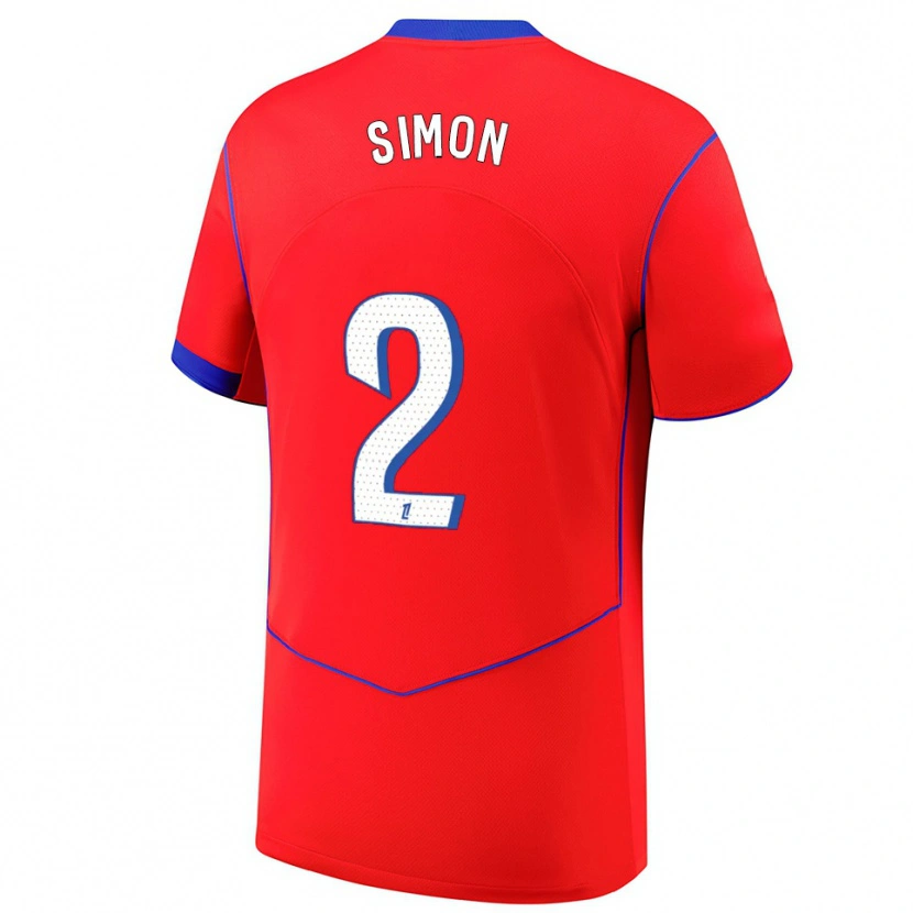 Danxen Men Benedicte Simon #2 Red Blue White Third Jersey 2025/26 T-Shirt