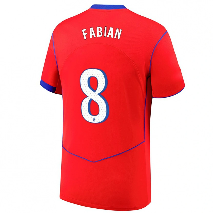 Danxen Men Fabián Ruiz #8 Red Blue White Third Jersey 2025/26 T-Shirt