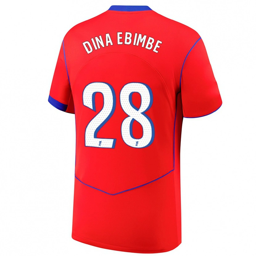 Danxen Men Eric Junior Dina Ebimbe #28 Red Blue White Third Jersey 2025/26 T-Shirt