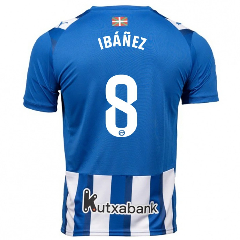 Danxen Women Pablo Ibáñez #8 Blue White Home Jersey 2025/26 T-Shirt