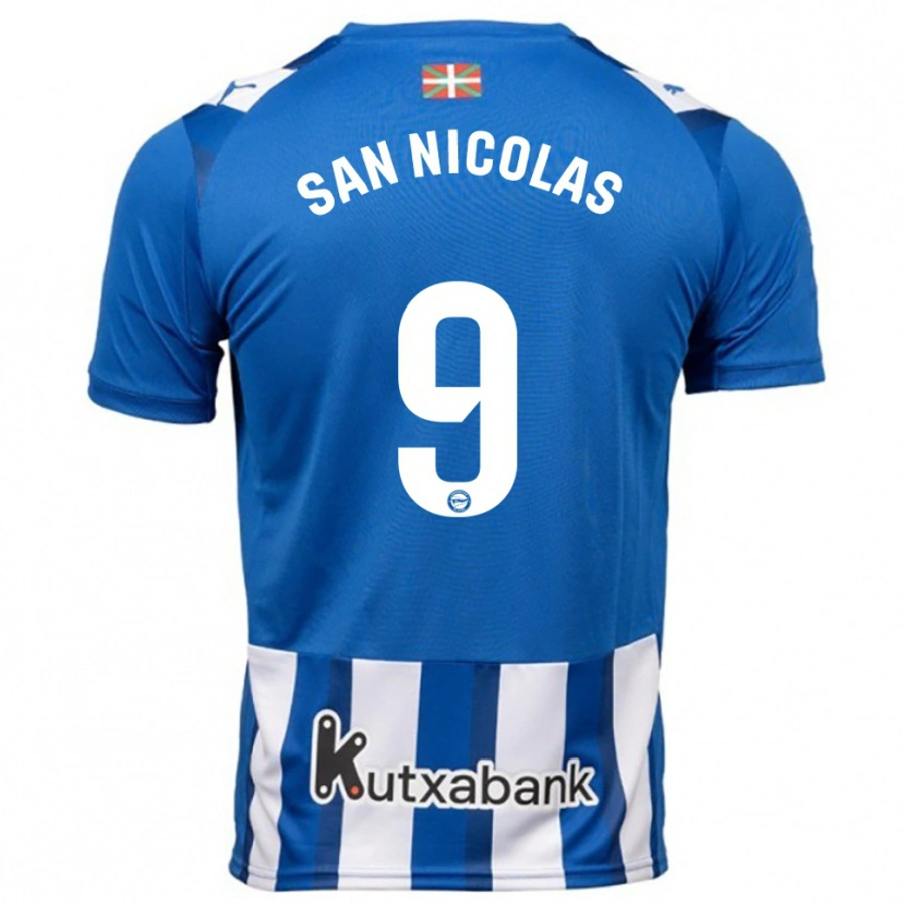 Danxen Women Olga San Nicolás #9 Blue White Home Jersey 2025/26 T-Shirt