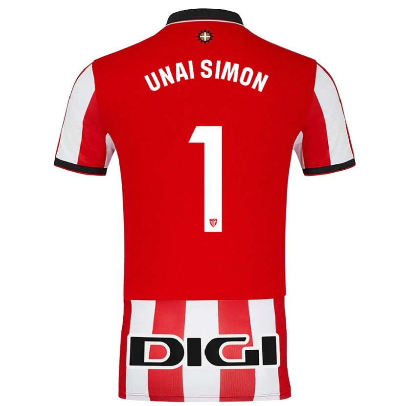 Danxen Women Unai Simón #1 Red White Home Jersey 2025/26 T-Shirt